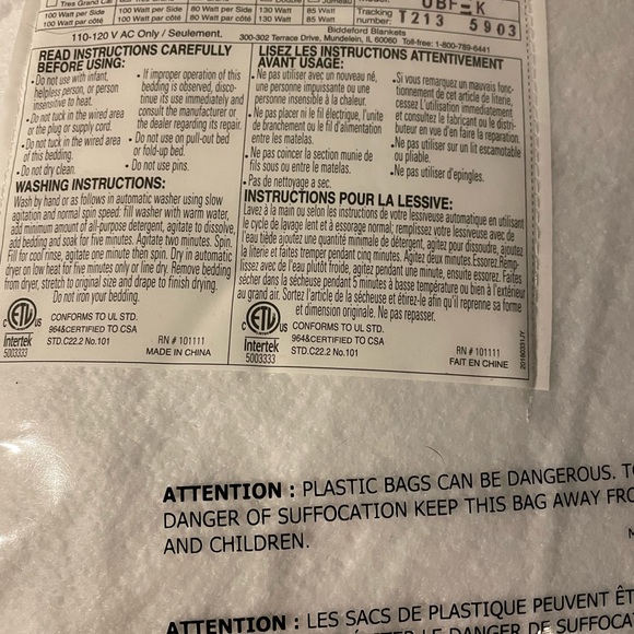 Bedding Nwt Biddeford King Heated Mattress Pad Poshmark